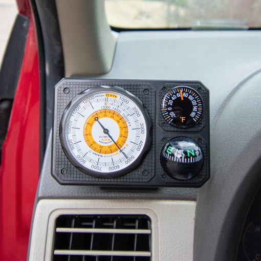 Tablero de instrumentos Navigat'r 6 de Sun Company - Seis funciones para auto y camion | Altimetro, Barometro, Brujula de bola, Termometro, Luz LED, Espejo de senal - Imagen 4