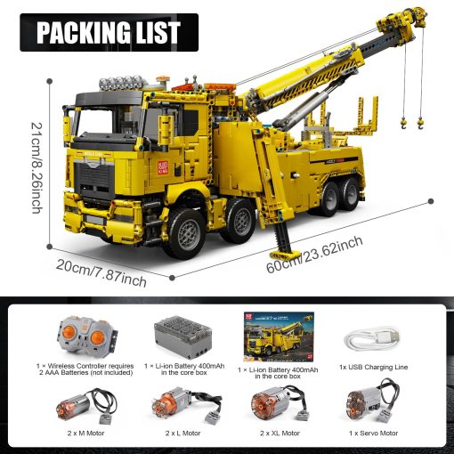 Mould King 17028 Camion de Rescate en Carretera Kits de Bloques de Construccion, Modelo de Grua Neumatica Grande Technik de 4883 Piezas con 7 Motores, Control Remoto y Control de Aplicacion, Regalo para Niños/Adultos Entusiastas de Vehiculos - Imagen 6