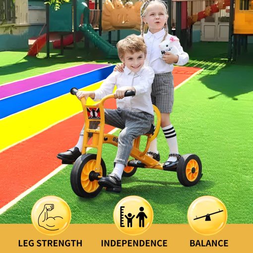 Triciclo para ninos preescolares en el patio de recreo, triciclo para ninos de guarderia, bicicletas para ninos desde los 2 anos en adelante, equipo de juegos de patio de recreo al aire libre triciclos - Imagen 2
