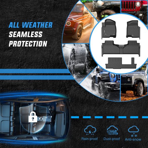 Tapetes de piso Nilight para Chevrolet Tahoe/GMC Yukon/Cadillac Escalade 2021-2024 con asientos de banco, Ajuste Personalizado Todo Clima de Alta Resistencia - Imagen 5