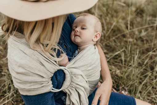 Manta Portabebes de Anillos Hip Baby Wrap - Envoltura de Bebe, Perfecta para Baby Shower, Portabebes, Portabebes Envoltura, Portabebes, Portabebes de Anillos (Avena) - Imagen 8