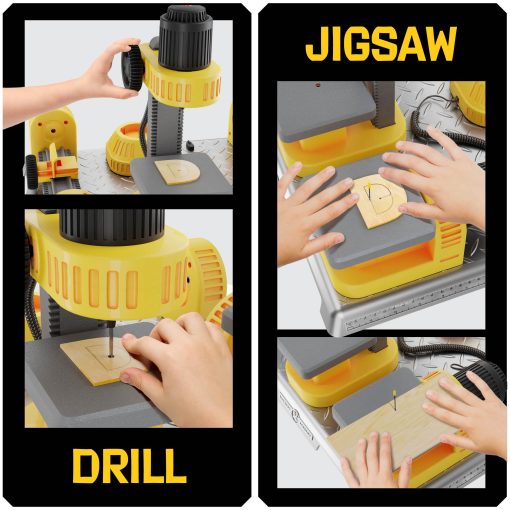 Estacion de Carpinteria 4 en 1 para Ninos - Kit de Proyectos de Construccion en Madera para Ninos - Juego de Herramientas de Construccion Real - Set de Herramientas para Ninos - Regalos de Pascua para Nino de 5 Anos - Juguetes STEM Geniales Ideas de Regalo de Cumpleanos - Imagen 5