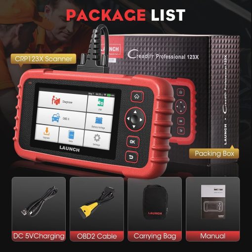LAUNCH OBD2 Scanner CRP123X Elite Car Scanner, 2024 Actualizacion en Linea de por Vida, Herramienta de Escaneo de Diagnostico con Reinicio de SAS/Acelerador, ABS SRS Transmision Lector de Codigos de Error del Motor del Automovil, Auto VIN, Prueba de Bateria... - Imagen 8