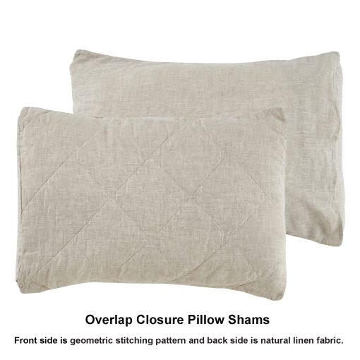 Juego de Edredon de Lino SiMBOLO DE VICTORIA Tamano King-3 Piezas Cubrecamas de Cama, Colchas de Todas las Estaciones, Cubrecamas de Lino Lavado y Relleno de Bambu, Colcha Acolchada - Imagen 5