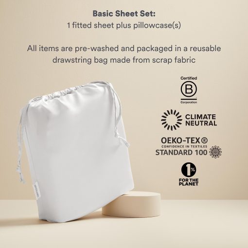 Juego de sabanas basicas 100% Lyocell de bambu organico de ettitude - Sabana ajustable y funda de almohada - Sabanas transpirables, saten, sedosas, bolsillos profundos, sostenibles (Cloud, Twin XL) - Imagen 5