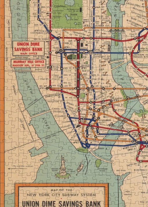 Rompecabezas de 1000 Piezas del Mapa del Sistema del Subterraneo de Nueva York - Mapa del Metro de Nueva York | NY Subterraneo | Rompecabezas para Adultos - Imagen 6