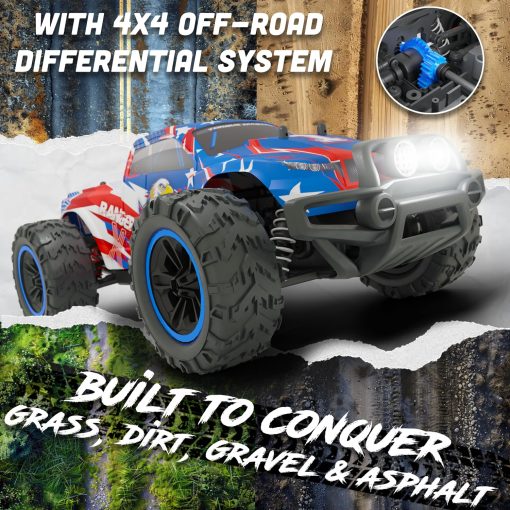 Carro de Control Remoto - Coche RC Rapido 4x4 - 36 mph Motor sin Escobillas Coche de Control Remoto para Adultos y Ninos - Todo Terreno Monstruo, Duradero, Acrobacias de Alta Velocidad con Piezas Extras - Imagen 5