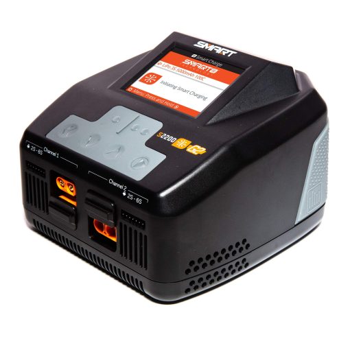Cargador Inteligente Spektrum S2200 G2 AC 2x200W, SPMXC2010, Negro