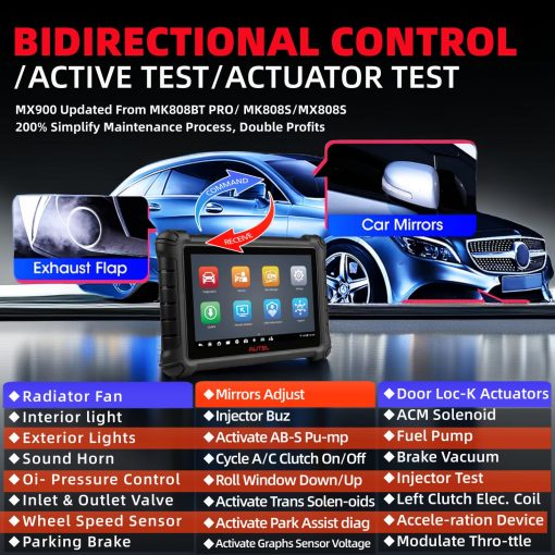 Autel Scanner Maxicheck MX900 Herramienta de Escaner OBD2 Actualizacion de MaxiCom MK808 PRO MX808S MK808 MK808BT DS808 MP808S 40 + Servicios Escaner Bidireccional de Diagnostico de Todos los Sistemas 10000+ Vehiculos DoIP CAN FD - Imagen 6