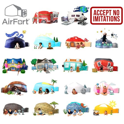 AirFort Original Patentado - Construye un Fuerte en 30 Segundos, Fuerte Inflable para Ninos, Tienda de Campana para 3-12 Anos, Un Casa de Juegos Donde la Imaginacion se Desata, Ventilador no Incluido (Cabana) - Imagen 4