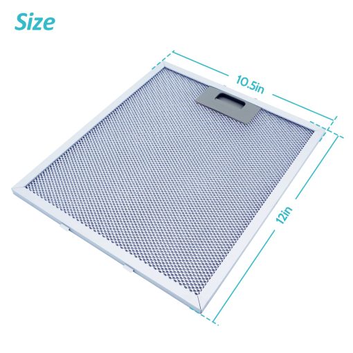 Filtro de campana extractora de repuesto W10169961A, compatible con Whirlpool, Ikea, Kitchen Aid, Jenn Air, filtro de rejilla de malla de aluminio de 3 capas, reemplaza W10870878, W10875058, W10833076, W10169961, 8190858, W11245983 (Paquete de 2) - Imagen 2