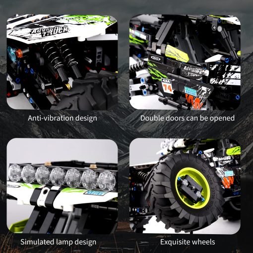 Mould King 18002 Juego de construccion de coches de escalada RC para niños, 1879 piezas Juego de bloques de construccion MOC del modelo de camion 4X4 todo terreno, Juegos de coches de control remoto Stem Bricks para niños - Imagen 4