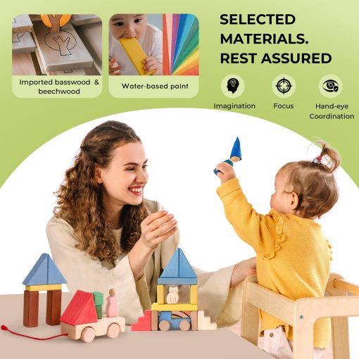 Bloques de construccion de madera AVDAR para ninos de 2-4 anos, Bloques de madera para edades de 1-3 anos Juguetes Montessori (Ganador del Premio de Eleccion de Mama) - Imagen 4
