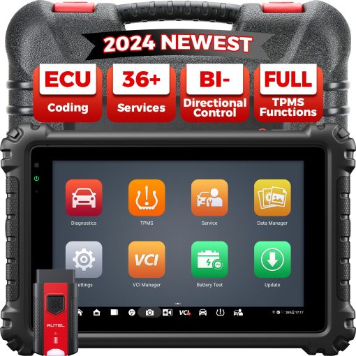 Autel TPMS Scanner MaxiCOM MK906Pro-TS: Actualizacion 2024 de MS906Pro-TS / MS906TS / MP808TS, Servicios completos de TPMS, Codificacion de ECU, 36+ Servicios, AutoAuth para FCA SGW, Control bidireccional, Sistema completo
