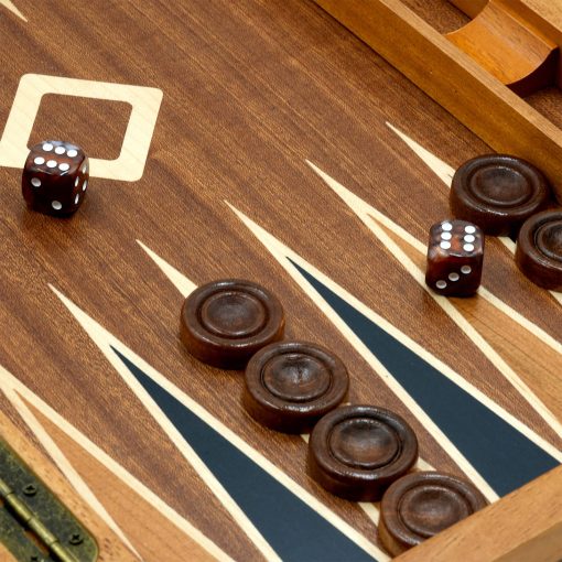 Set de Backgammon de Madera Woodronic de 17", Tablero Clasico Plegable, Mejor Juego de Estrategia y Juego Inteligente de Tactica para Ninos y Adultos - Imagen 3