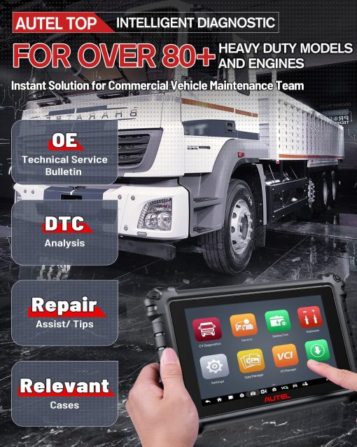 Autel MaxiSYS MS909CV, Escaner de Diagnostico Inteligente para Semirremolque y Camiones Pesados 2024, Topologia 2.0, Actualizacion del MS908CV II, Reprogramacion y Codificacion de ECU J2534, Bidireccional, 48+ Restablecimientos - Imagen 4