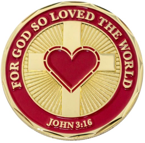 Moneda Dios Te Ama, Paquete a Granel de 10, Porque Dios Amo al Mundo, Regalo Religioso Escritura Biblica para Hombres y Mujeres, Moneda de Desafio de Verso Biblico Plateada en Oro - Imagen 3