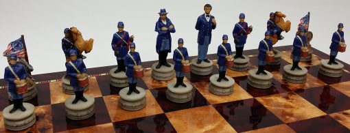 Conjunto de piezas de ajedrez de la Guerra Civil de los Generales de EE. UU. Pintadas a mano - SIN TABLERO - Imagen 5