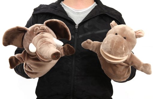 Set de titeres de mano de animales para ninos y adultos - Juguetes de peluche suave de primera calidad de 12.5" con bocas moviles - Perfectos para contar historias, ensenar, preescolar, jugar roles - Titeres educativos, vibrantes y duraderos - Imagen 7