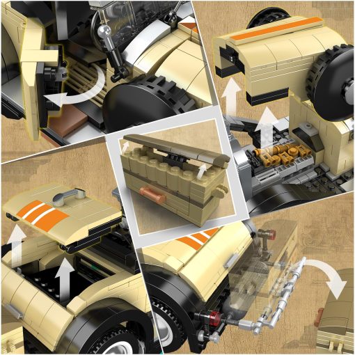 Mould King 10115 Kits de Construccion de Autos Clasicos, Modelo de Auto Vintage, Set de Bloques de Construccion, Regalo para Ninos de 8+ / Coleccionistas Adultos (897+ Piezas, Version Estatica) - Imagen 4