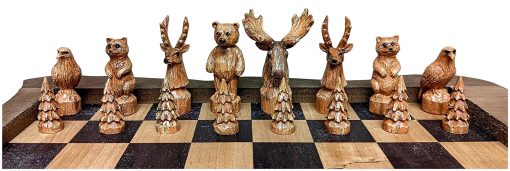 Juego de Ajedrez de Bosque - Tablero de Ajedrez de Madera - Bonito Juego de Ajedrez para Adultos - Juego de Ajedrez Exotico para Decoracion de Cabana de Montana - Imagen 5