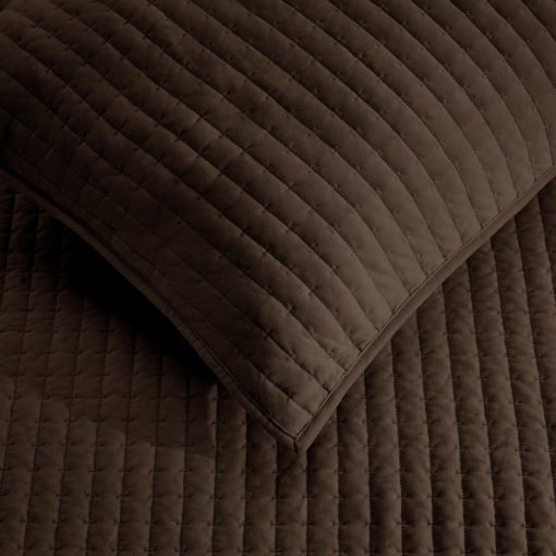 Juego de Edredon reversible de algodon 100% Jersey con acolchado de canales, tamaño Queen, incluye colcha precortada, 2 fundas de almohada acolchadas, ligero, transpirable, resistente a las arrugas, decoloracion y manchas (Marron) - Imagen 6