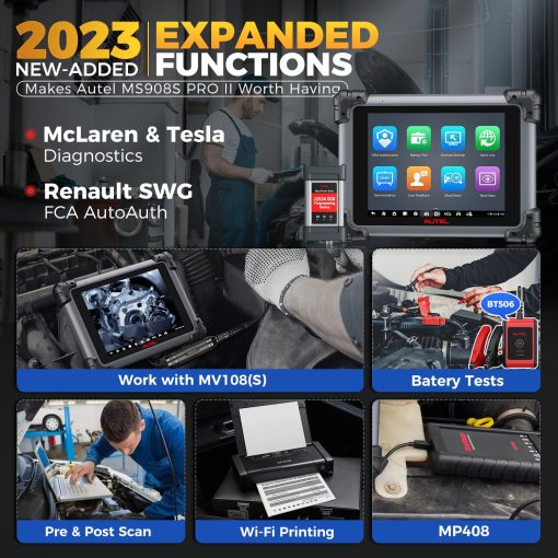 Escaner Autel MaxiSys MS908S PRO II con $60 MV108S, Programacion/Codificacion de ECU J2534 Igual que Elite II PRO, AutoScan 2.0, Actualizado de MK908P/ MS Elite/ MS908S Pro, 36+ Servicios, Pruebas Activas, FCA Autoautenticacion - Imagen 9