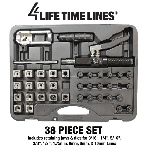 Juego de herramientas para formar tubos hidraulicos 4LIFETIMELINES - Kit universal, incluye una amplia gama de dados para lineas de 3/16" a 1/2" y de 4.75 mm a 10 mm, garantiza formaciones precisas y eficientes - Imagen 3