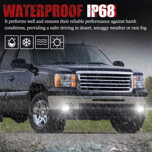 Luces LED BUNKER INDUST para GMC Sierra 1500/2500HD 3500HD 2007-2013/2007-2014, Kit de lamparas de niebla del parachoques de repuesto - Imagen 5
