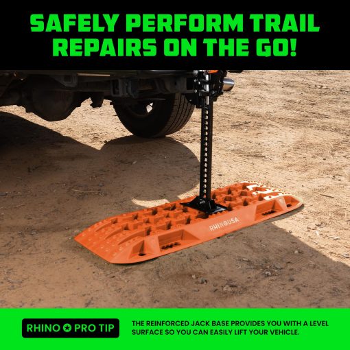 Tablas de traccion de recuperacion Rhino USA (Naranja) - Tablero definitivo de pistas todoterreno para vehiculos 4x4 - Mejores accesorios todoterreno para arena, barro y nieve - Bolsa de transporte resistente con cremallera incluida - Imagen 6
