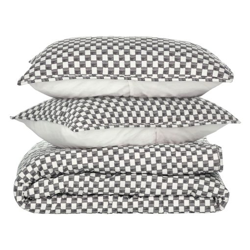 Juego de Colchas Decorativas de Algodon Nate Home by Nate Berkus | Cubrecamas para todas las estaciones, Ropa de cama de mDesign, Tamaño King, 1 Colcha/2 Fundas de Almohada, Carbon/Pergamino - Imagen 9