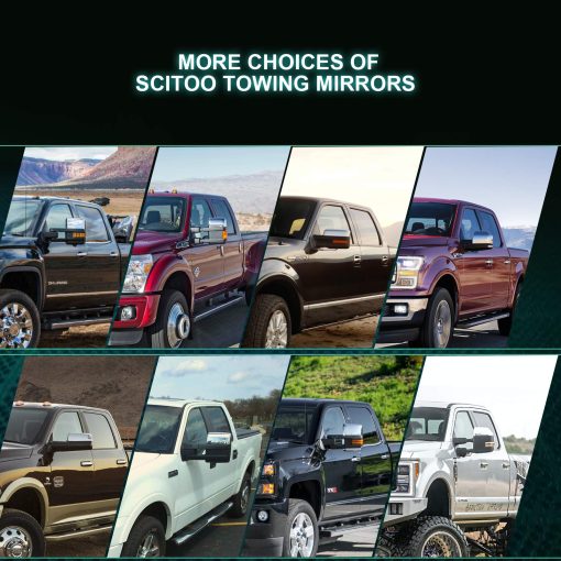 Espejos de remolque cromados SCITOO para Ford 2008-2016 F250 F350 F450 F550 - Imagen 5