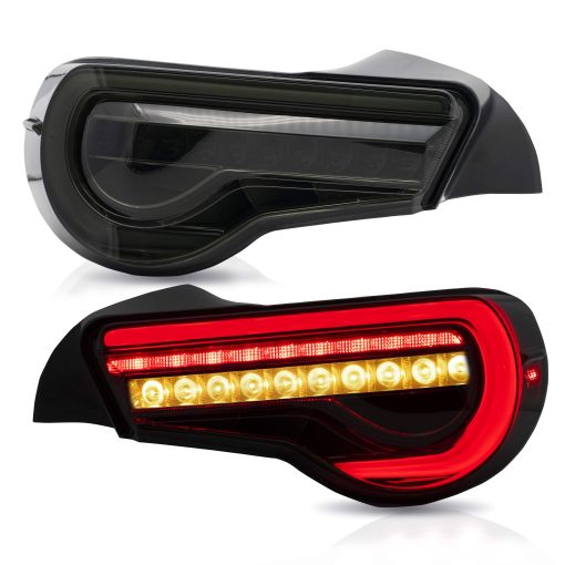 Luces traseras VLAND para Toyota 86 2012-2020, Subaru BRZ 2013-2020, Scion FRS 2013-2016, Lamparas traseras con DRL, Luz trasera tenue con senal de giro secuencial, humo