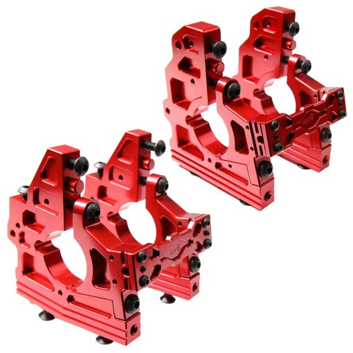 Set de Soporte de Diferencial Central Delantero y Trasero de Metal CNC de GTBRacing para Coche RC 1/5 Losi DBXL DBXL-E 1.0/2.0 Pieza de Actualizacion (Rojo Delantero+Trasero)