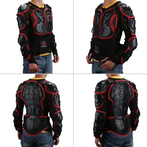 Chaqueta Protectora para Motocicleta RIDBIKER con Armadura Completa Desmontable para Competicion de Motocross Espalda Pecho Camisa de Proteccion (Rojo, S) - Imagen 5