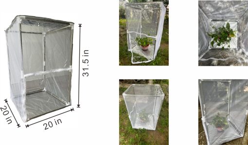 Jaula Grande para Mariposas Monarca al Aire Libre Red de Insectos Jaula de Incubacion de Mariposas Caterpillar Jaula de Mariposas 20" x 20" x 31.5" con Cremallera - Imagen 2