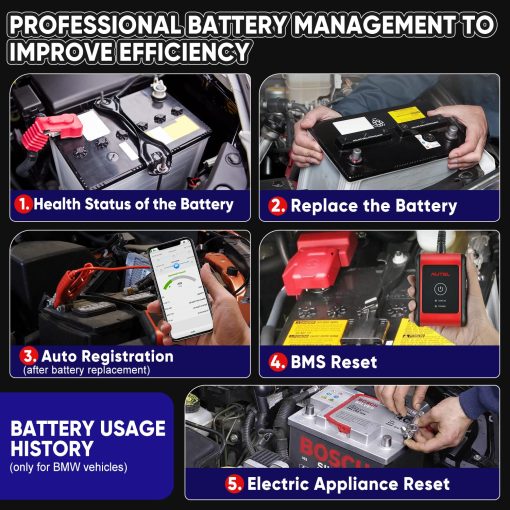 Probador de Bateria Autel MaxiBAS BT508, Actualizado de BT506, Probador de Carga de 6V 12V 100-2000 CCA, Analizador de Bateria de Automovil de Carga de Arranque, Conductancia Adaptativa (Valorado en $1000), Herramienta de Diagnostico de Todos los Sistemas - Imagen 7