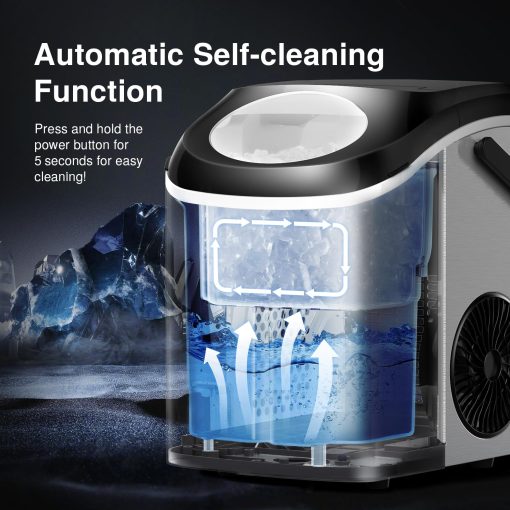 Maquina de Hielo para Hielo en Pepitas en la Encimera, 33 Lbs/Dia Maquina de Hielo Sonic, Maquina de Hielo en la Encimera con Hielo Masticable Amigable con los Dientes, Maquina de Hielo con Funcion de Autolimpieza - Imagen 3