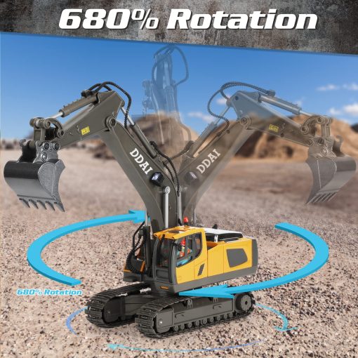 DDAI Excavadora de Control Remoto para Ninos de 8-12 anos Mejores Ideas de Regalo para nino de 3 4 5 6 7 8 9 10+ Anos Excavadoras de Construccion RC Recargables Vehiculos de Ingenieria con Pala de Metal - Imagen 6