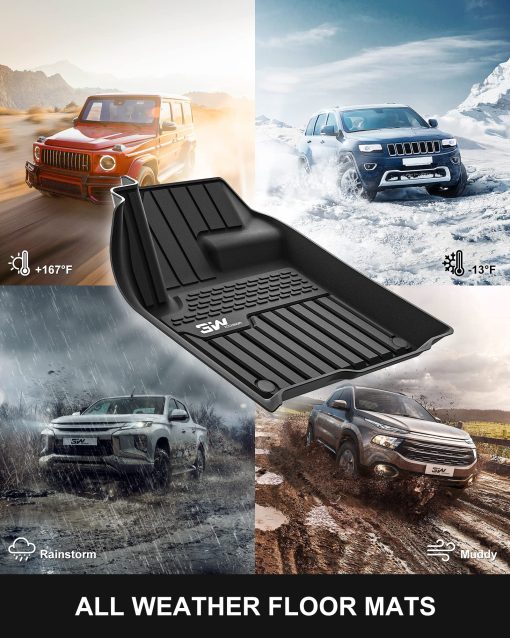 Tapetes para Piso Negro Duraderos de TPE de 3W, Ajuste Personalizado para Range Rover/Land Rover Evoque 2011-2019 (No para Convertible), Conjunto de Tapetes para Vehiculo Todo Clima de 1ra y 2da Fila - Imagen 7