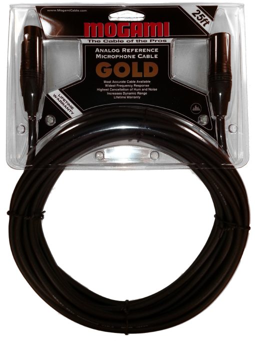 Cable de microfono XLR Mogami Gold STUDIO-25, XLR-Hembra a XLR-Macho, 3 Pines, Contactos Dorados, Conectores Rectos, 25 Pies - Imagen 2