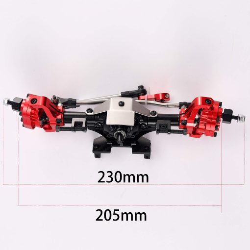 RZXYL Juego de Ejes de Portal Delanteros/Traseros de Aluminio para 1/10 Axial SCX10 II 90046 90047 RC Coche Crawler (Negro con Rojo) - Imagen 4