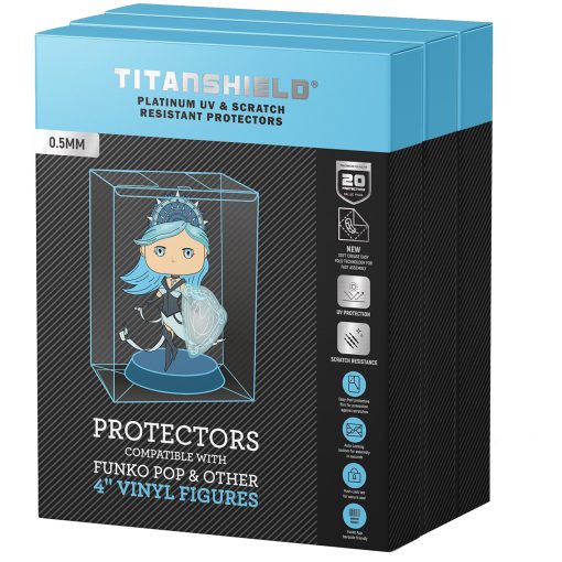 Protector de Manga TitanShield 0.5mm Platinum Resistente a los Rayos UV y a los Rasgunos Compatible con Figuras de Funko - 4" Pulgadas Pop! Vinilo (60 Unidades)