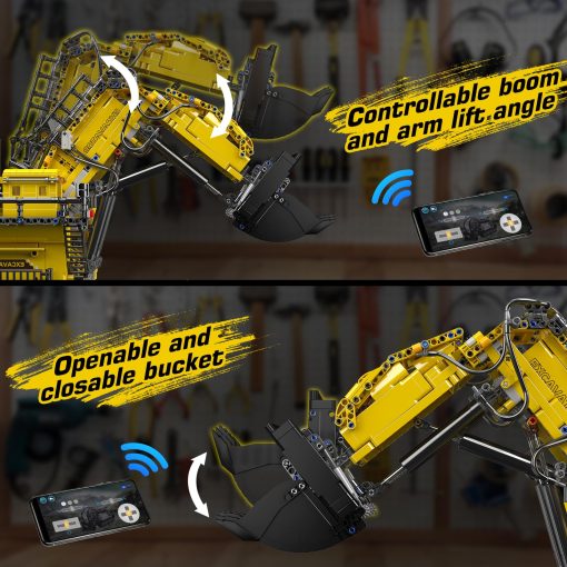 Set de Construccion Mould King 17070 Excavadora RC para Adultos, 4767 Piezas Modelo de Vehiculo de Construccion de Camion, Camion de Control Remoto de APP con Motores, Juguetes de Ingenieria STEM para Ninos - Imagen 4
