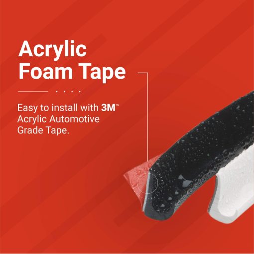 Canal de Goteo Trim-Lok, Negro - Altura de 1/2â€, Longitud de 125' - Canal de Lluvia de Plastico PVC para Autos, Camionetas y RVs, Facil de Instalar Moldura Flexible de Canal de Goteo para Controlar el Escurrimiento del Agua, Cinta Adhesiva 3M Duradera Incluida - Imagen 3