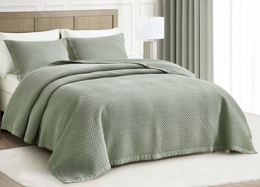Juego de Edredon de Tencel Lyocell 100% Queen Size - Eucalipto y Diamante Costura Suave y Transpirable 250GSM Relleno de Algodon Ropa de Cama para Todas las Estaciones - Imagen 2