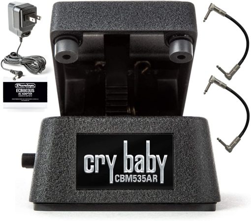 Pedal de Wah Dunlop CBM535AR Cry Baby Q Mini Auto-Return Bundle con Fuente de Alimentacion Dunlop ECB003 y Cables de Conexion, CBM535ARbundle