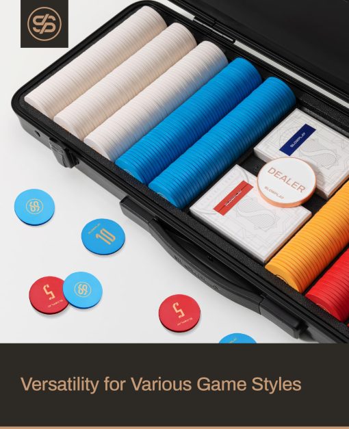 Fichas de Poker de Ceramica SLOWPLAY Godel a Granel, Ficha de Poker de Ceramica de Grado de Casino de 12 gramos para Texas Hold'em, Paquete de 50 Fichas Profesionales de 43mm con Denominacion de 10 - Imagen 5