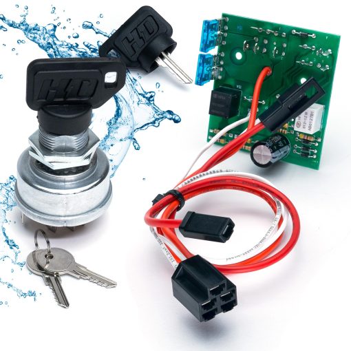Interruptor de Encendido para Arranque Premium HD Switch AM124137 AM119999 con 2 llaves protectoras SoftGrip para John Deere Compatible con 325, 335, 345 SN#(0-070000) - Actualizacion OEM y llaves estandar