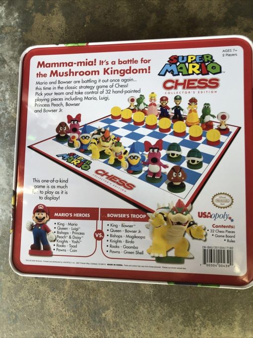 Juego de ajedrez de Super Mario | 32 piezas de ajedrez esculpidas personalizadas incluyendo personajes iconicos - Mario, Luigi, Peach, Toad, Bowser | Juego de ajedrez tematico de Super Mario - Imagen 2